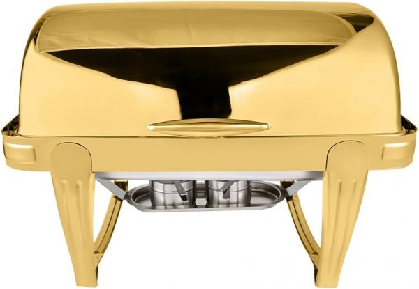 Golden chaffing dishes with fuel for rent